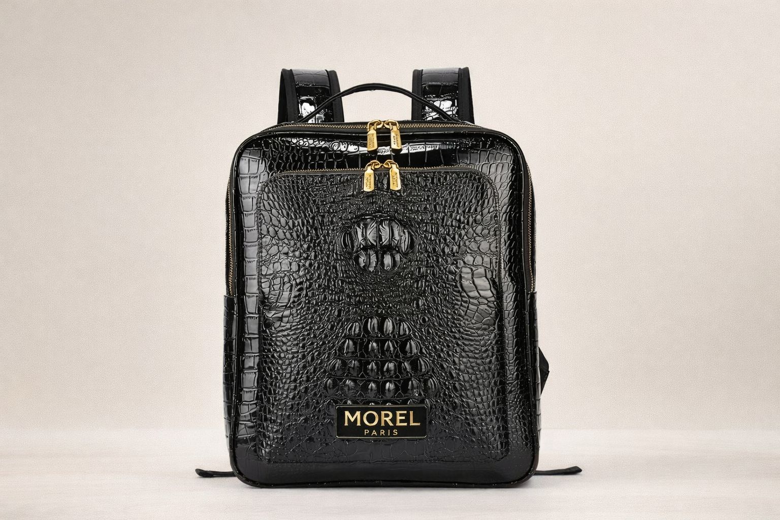 Morel Paris Black Crocodile Leather Backpack – Luxury Edition