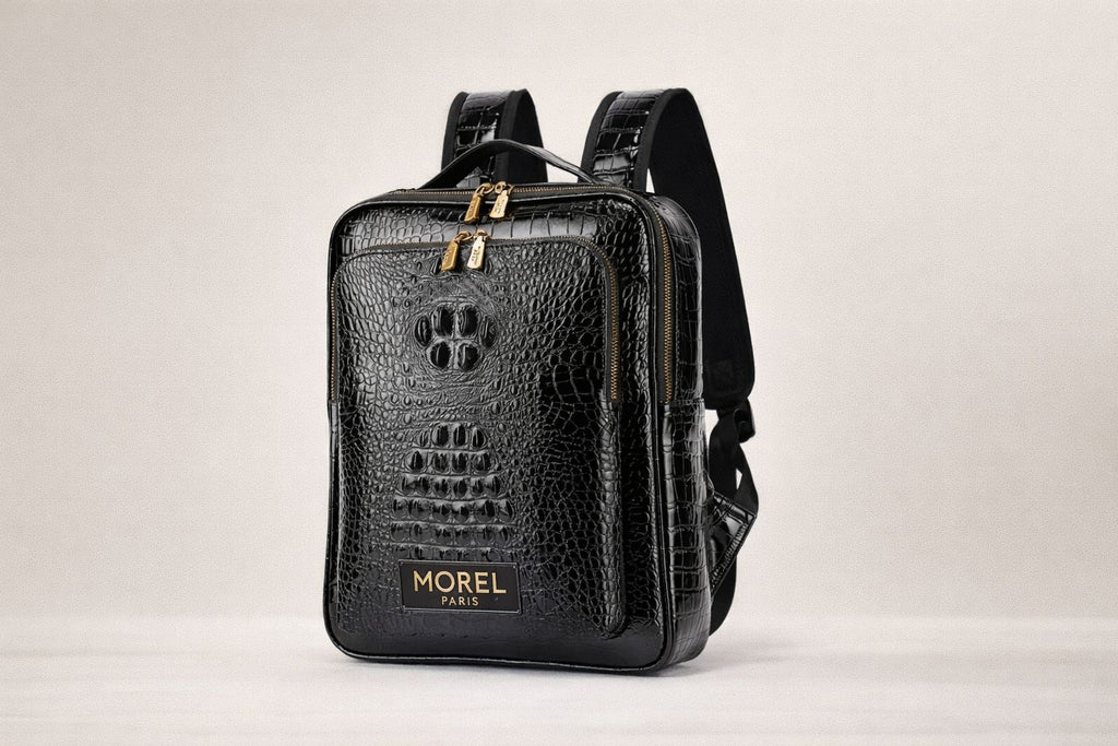 Morel Paris Black Crocodile Leather Backpack – Luxury Edition