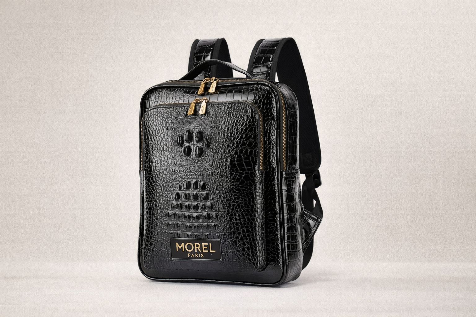 Morel Paris Black Crocodile Leather Backpack – Luxury Edition