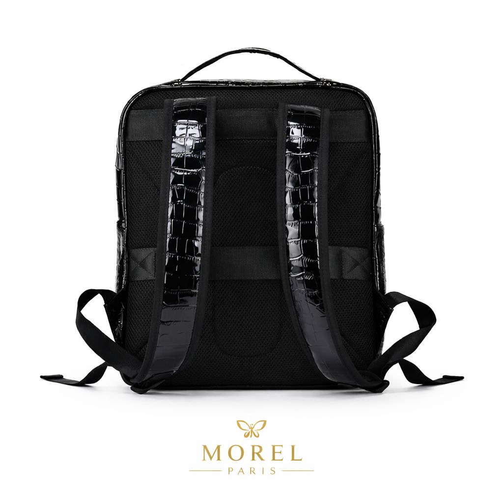 Morel Paris Black Crocodile Leather Backpack – Luxury Edition