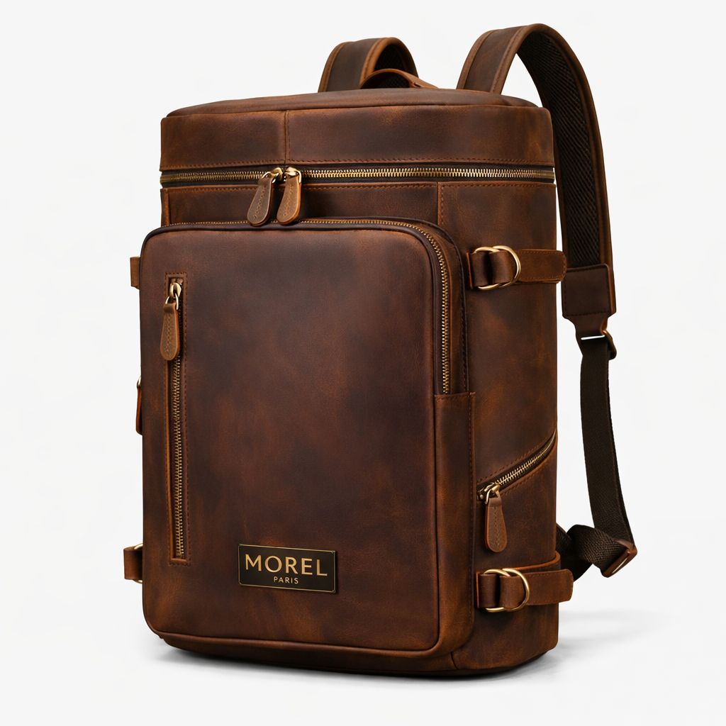 Morel Paris Genuine Leather Backpack – Heritage Brown Edition